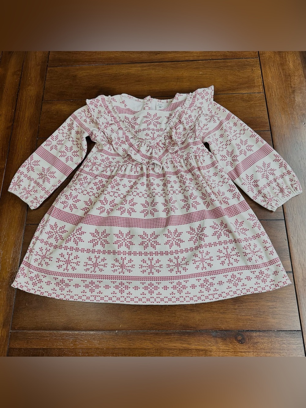 Kate Quinn Red Nordic Snowflake Ruffle Dress | Size 4T